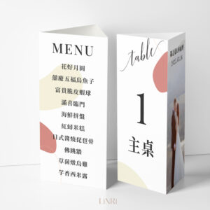 婚禮桌牌-D1 三角形立牌桌卡-D款